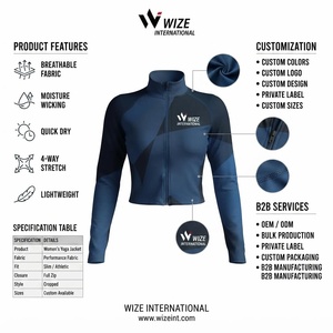 Veste de course personnalisée pour femme, coupe régulière, extensible dans quatre directions, en Spandex/Nylon, respirante, séchage rapide, col montant, fermeture éclair intégrale, idéale pour le yoga - Product Image 6