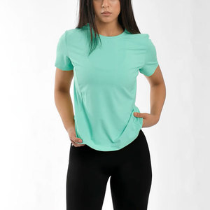 Custom Activewear Gym Tight Sports Yoga Fitness Longline T-Shirt Custom Polyester Material <b>Sweat</b> Wicking Breathable <b>Top</b> - Product Image 4