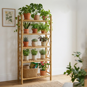 Modern Indoor Bamboo Flower Stand Storage Rack Bathroom Floor-Standing Four-Tier Multifunctional Eco-Friendly Best Seller <b>Shoe</b> - Product Image 6