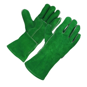 Gants de soudage en cuir de vachette bleu renforcé de haute qualité, résistants à la chaleur, gants de travail robustes, gants de protection pour les mains - Product Image 3