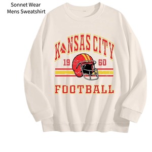 <b>Mens</b> <b>Crewneck</b> <b>Sweatshirt</b> Casual Long Sleeve 100% Cotton Quick Dry Pullover Graphic Print - Product Image 4