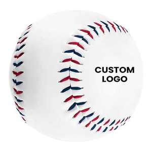 Nuevo Diseño de Pelota de Béisbol Personalizada con Logotipo, Blanca con Costuras Rojas y Azules, Pelota de Entrenamiento Estándar, Diseño Duradero, Empaque de 1 Pieza - Product Image 1