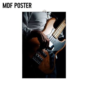 Affiche murale en MDF pour guitariste basse, décoration artistique en bois MDF, affiche flottante pour salle de musique, bureau à domicile - Product Image 2