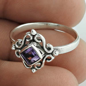 Bohemian Style <b>925</b> Sterling <b>Silver</b> Amethyst Gemstone <b>Ring</b> Handmade Bohemian Jewelry For Women Party Wedding Gift For Her - Product Image 2
