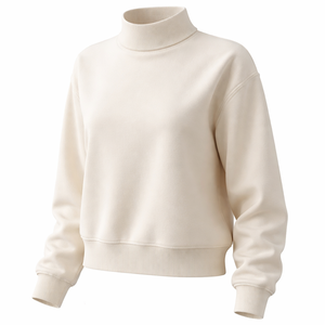 Suéter de Cuello Alto Personalizado al por Mayor, 100% Algodón - Proveedor OEM de Suéteres de Cuello Alto de Algodón para Mujer - Product Image 3