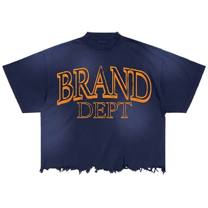 High Quality Screen Printing T Shirt Men Clothing Sun Faded 100% Cotton Fashion Hot Demanded Printed Acid Washed <b>Tshirt</b> for Men - Product Image 5
