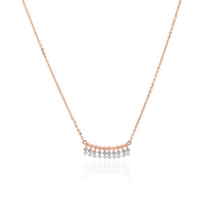Cadena de oro rosa de 14 quilates para mujer, collar de eslabones radiantes de perfil delgado de 3,16g, joyería fina minimalista elegante de lujo para mujer, nueva - Product Image 3