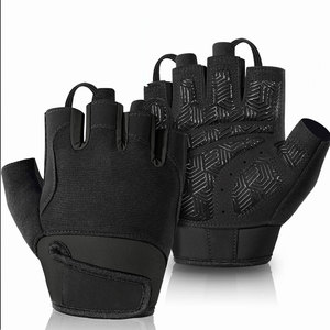 Gants de cyclisme mi-doigts noirs, bleus, blancs en PU respirant unisexe pour la course et l'entraînement sportif en extérieur - Product Image 1