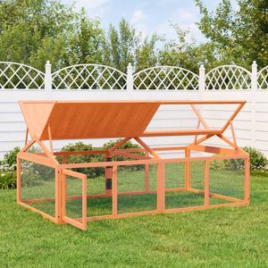 Caja de madera maciza de pino marrón 78,7 "x 44,3" x 29,1 "Suministros para animales pequeños - Product Image 1