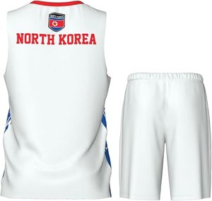 Maillot de basket-ball avec drapeau de la Corée du Nord pour hommes adultes, ensemble d'entraînement athlétique - Product Image 2
