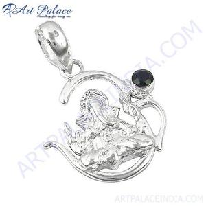 Pendentif cœur en argent sterling 925 Art Palace avec pierre précieuse onyx noir naturel pour la création de colliers - Product Image 3