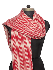 Estola de Invierno Rosa Zigzag para Mujer, Bufanda de Lana Acrílica Hecha a Mano de 28x80 Pulgadas, Chal Envolvente de Fibra Suave de Alta Calidad y Cómodo - Product Image 3