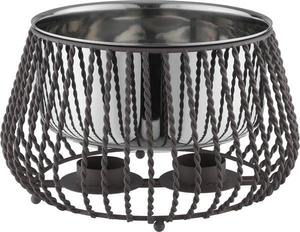 Luxury Round Cart Style Chafing Dish Compact Food Warmer with Wheel Stand Base Miniature Tabletop <b>Buffet</b> <b>Server</b> Single Unit - Product Image 2