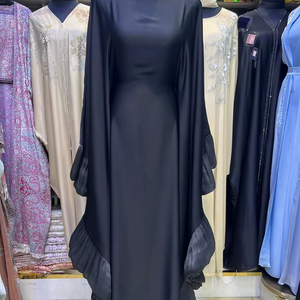 Soldes d'été : Abaya Modeste de Dubaï à Manches Longues, Perlée et Pailletée, Traditionnelle, Faite à la Main, pour Mariage, en Polyester Respirant, Col Rond, pour Femme - Product Image 1
