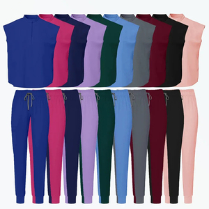 Comfortable Stretch <b>Scrub</b> Suit <b>Set</b> Sleeveless Top Cargo Jogger Pants Wholesale Custom Work Healthcare Nursing Uniform <b>Scrubs</b> <b>Set</b> - Product Image 6