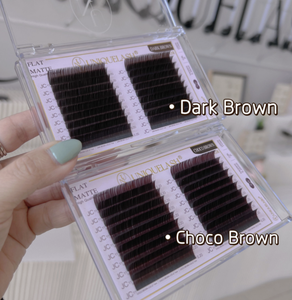 UNIQUE LASH Artiste Coréen Fait Main Cils Plats Brun Foncé Extensions Ellipse PBT J JC C CC Curl 0.15 0.20m Longueurs 8-15mm - Product Image 4