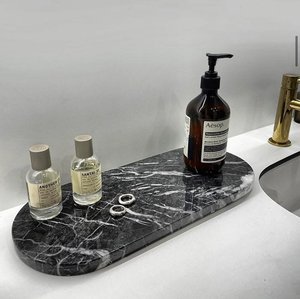 white marble <b>tray</b> marble <b>vanity</b> <b>tray</b> raised handle <b>tray</b> decorative stone <b>tray</b> perfume <b>tray</b> jewelry <b>tray</b> serving <b>tray</b> luxury home - Product Image 3