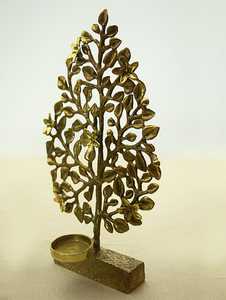 Handmade Aluminum <b>Tree</b> Candle <b>Stand</b> with Floral Design-Durable Eco-Friendly Portable for Religious Activities - Product Image 3