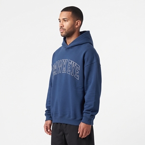 Sudadera con Capucha Azul para Hombre, Diseño Personalizado, Logotipo Bordado de Ojo de Halcón, Talla Grande, Forro Polar, Ropa Casual de Invierno - Product Image 3