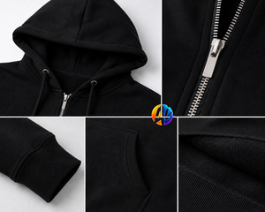 เสื้อฮู้ดซิปเต็มตัวสำหรับผู้ชาย ออกแบบมาเพื่อความสบายตลอดวัน พร้อมฮู้ดปรับได้และทรงหลวม เหมาะสำหรับสไตล์ลำลองที่แอคทีฟ - Product Image 5