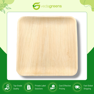 Platos Cuadrados de Palma de Areca Hechos en India, 100% Naturales, Resistentes a Fugas y Aptos para Microondas |   Vajilla Ecológica Biodegradable Premium en Oferta - Product Image 6