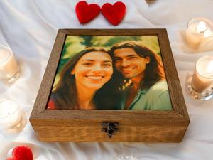 Boîte en bois imprimée finition mate, élégante boîte à bijoux, boîte de rangement en bois imprimée pour cadeaux sophistiqués, vente en gros - Product Image 4