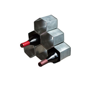 Estante para Vino Circular de Hierro Forjado Estilo Vintage, de Sobremesa, con Capacidad para 6/7 Botellas, Acabado Cromado Elegante - Product Image 5