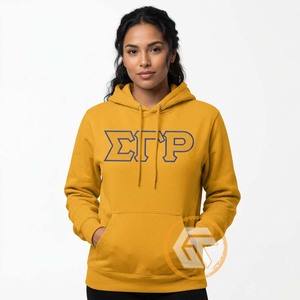 GREEK TREASURES Sweat à capuche personnalisé Sigma Gamma Rho avec broderie sur le devant, en molleton de coton écologique, décontracté pour femme - Product Image 2