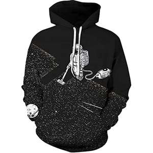 Sudadera con Capucha Personalizada al por Mayor con Estampado 3D de Astronauta, Sudadera con Capucha Oversize Unisex con Gráfico de Galaxia para Hombre, Estilo Urbano 2026 - Product Image 3