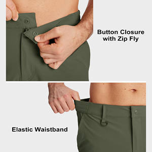 กางเกงขาสั้นเดินป่าสำหรับผู้ชาย สีพื้น กางเกงขาสั้นเดินป่ากลางแจ้ง น้ำหนักเบา แห้งเร็ว ดีไซน์หลากหลาย เอวยางยืด กางเกงขาสั้นเดินป่าสำหรับผู้ชาย - Product Image 5