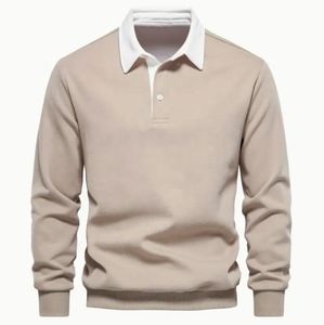 Polo à manches longues pour homme de style moderne, vêtements de mode avec logo personnalisé, impression de logo, OEM ODM, approvisionnement en gros - Product Image 6