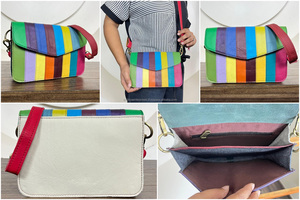 Bolsos de lujo con logotipo personalizado para mujer, bolsos de cuero genuino a la moda, rechoncho Color clásica de bandolera, bolsos cruzados de cuero de alta calidad - Product Image 3