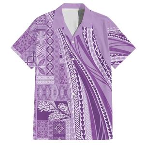 Chemise traditionnelle pour homme style île avec motif Siapo de Samoa, chemise hawaïenne à motif Siapo culturel polynésien - Product Image 2