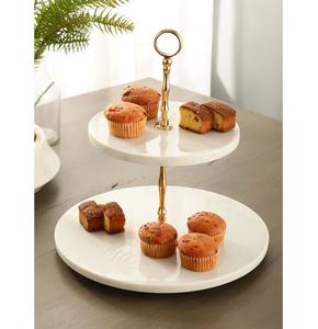 Luxurious White Marble Cupcake Plate Stand Home Kitchen Tableware <b>Cake</b> <b>Server</b> Stand Best Designer - Product Image 2