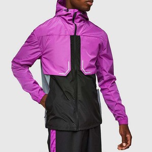 Ensembles de vêtements pour hommes tendance : Survêtement coupe-vent deux pièces couleur unie en tissu personnalisé - Product Image 3