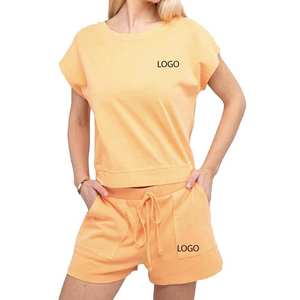 Ensemble décontracté pour femme en coton, t-shirt et short, best-seller de l'été, prix avantageux - Product Image 1