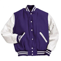 Blouson universitaire rouge pour homme avec broderie lettre B, col montant, style preppy, coupe classique, vêtement d'hiver respirant en polaire