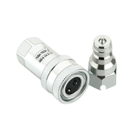 Raccord à clapet pour applications industrielles mobiles ISO 7241 A, acier au carbone, accouplement hydraulique à déconnexion rapide, étanchéité parfaite, raccord à clapet