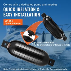 Parafanghi Gonfiabili Scanalati per Barche 8.5'' x 26'' con Fori Centrali - Accessori e Ricambi per l'Ormeggio di Imbarcazioni - Product Image 4