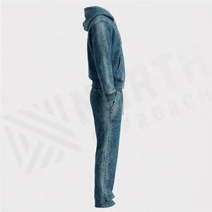 Custom <b>Paint</b> Splatters Vintage Acid Wash Flare Stacked Sweat Pants Hoodie Two Piece <b>Set</b> Tracksuit For Men Jogging Suit - Product Image 3
