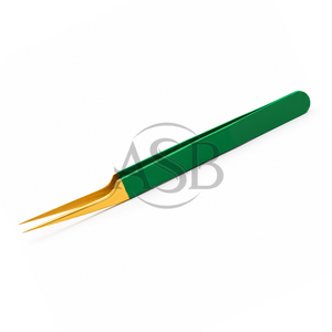 Pinza para Pestañas Profesional de Acero Inoxidable Recta, Color Verde Dorado, con Logotipo Personalizado, Instrumento de Belleza Clásico - Product Image 2