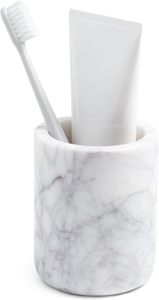 Portacepillos de Dientes de Mármol para Baño, Accesorio de Baño de Piedra de Mármol Blanco Real, Organizador Decorativo Estético para Encimera - Product Image 4