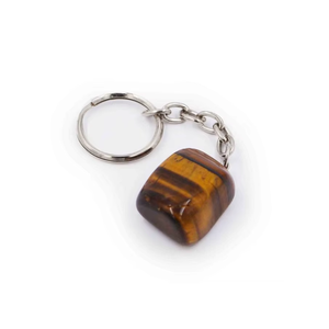 Llavero de cristal de alta calidad con ojo de tigre, llavero de piedra natural pulida, regalos para mujeres, venta al por mayor. - Product Image 4
