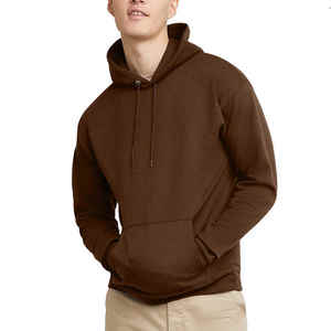 Dark Brown Solid Color Hoodies for Men Your Own Design Customized Simple Plain Men Hoodies - Product Image 1