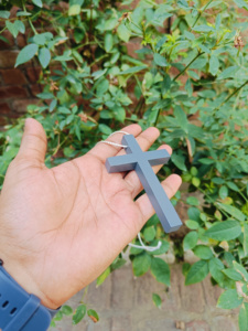 Collar de cruz de madera hecho a mano colgante de madera de mango gris joyería cristiana espiritual regalo perfecto para todas las ocasiones - Product Image 2