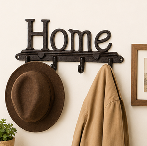 Decorative Vintage Cast Iron Home <b>Key</b> Holder Wall Mounted Rustic Metal <b>Hanger</b> With 4 Heavy Duty Hooks For Entryway Organization - Product Image 4