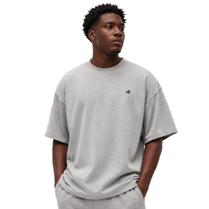 Heavyweight Cotton Tshirt Custom Logo Printing Oversized Relaxed Fit Streetwear High GSM Wide Sleeve Casual Blank <b>Men's</b> <b>shirts</b> - Product Image 1