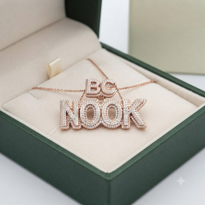 Unisex Hip Hop Style Custom Rose Gold Plated 925 <b>Silver</b> Block <b>Initial</b> Letter Moissanite Diamond Charms Big Pendant <b>Necklace</b>-Gift - Product Image 5