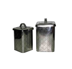 Sophisticated Galvanized Metal Canister Container with Customized Details for Home Interiors - Product Image 6
