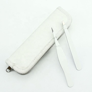 Kit de pinces à sourcils 2 pièces, professionnel, haute qualité, acier inoxydable, pointe fine et inclinée, avec logo personnalisé - Product Image 2